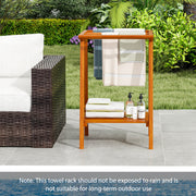 Freestanding Towel Rack with Storage Shelf for Bathroom