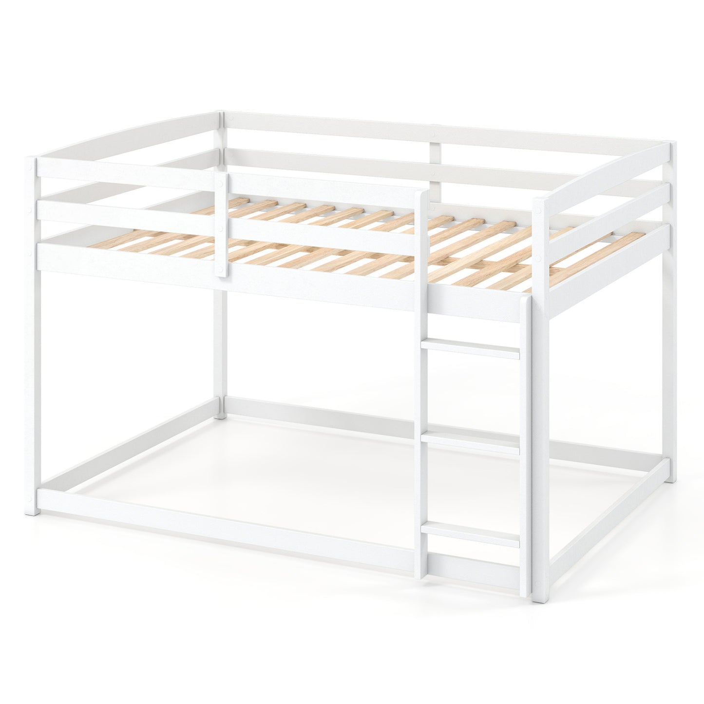 Full Over Full Bunk Bed with Ladder and Safety Guardrails