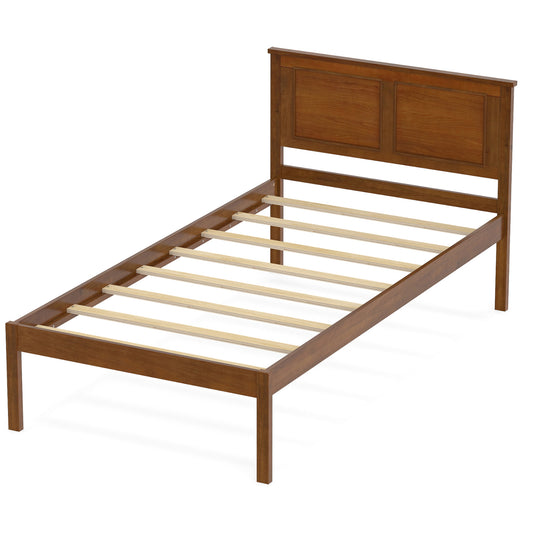 Full/Queen/Twin Size Bed Frame Farmhouse Wooden Platform Bed with Headboard