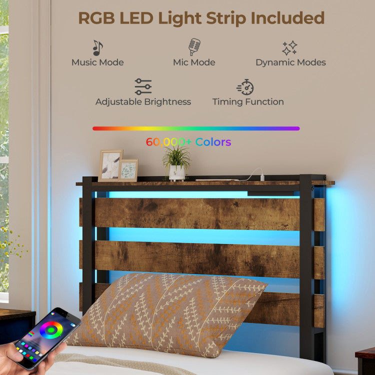 Twin LED Bed Frame with 60 000+ Color Lights & App Control