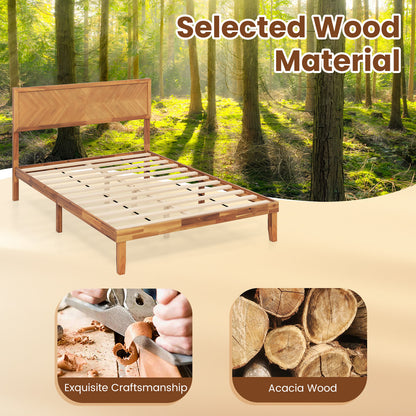 Twin/Full/Queen Size Bed Frame with Headboard and Storage Space