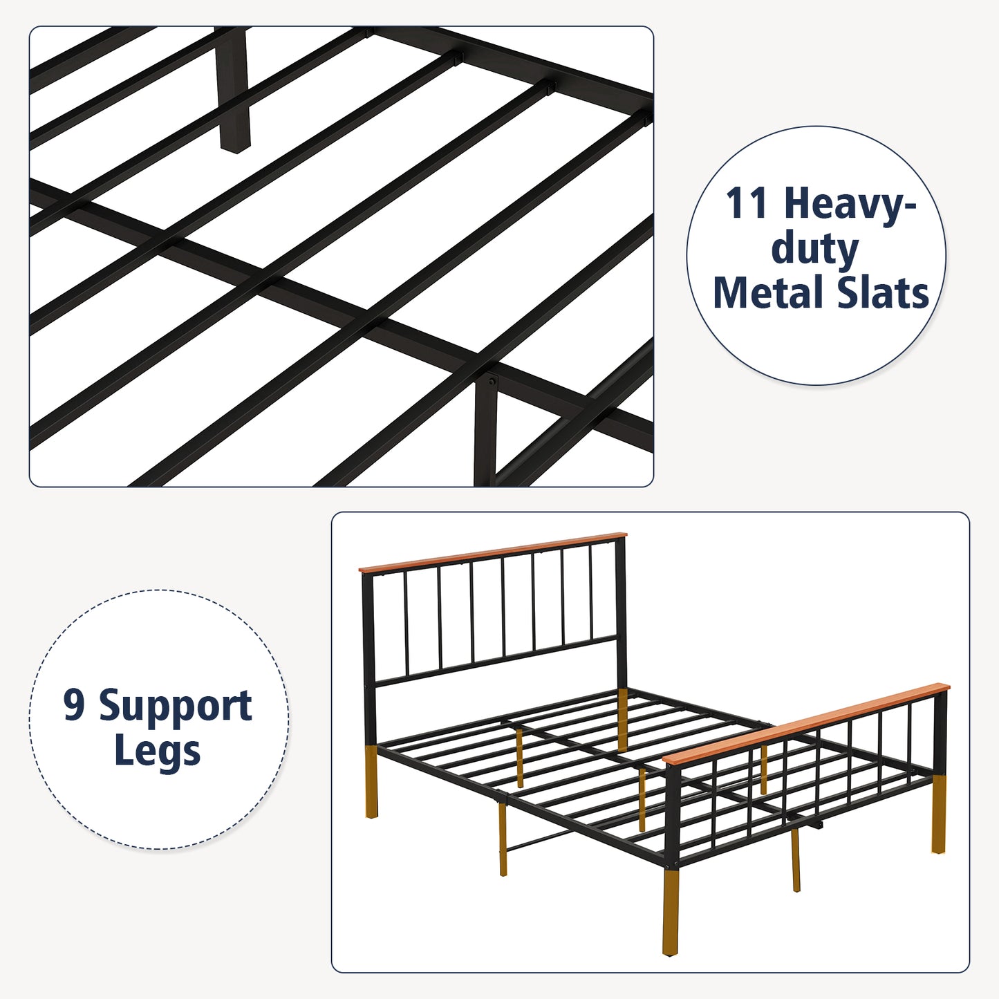 Bed Frame with Headboard and Footboard