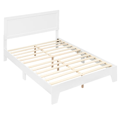 Full Size Platform Bed Frame with Headboard - No Box Spring