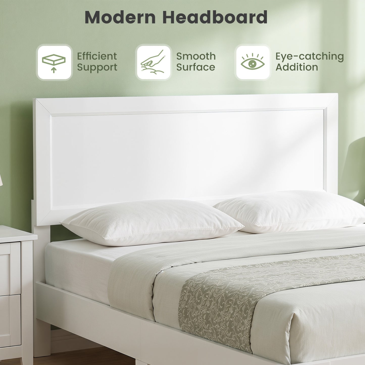 Full Size Platform Bed Frame with Headboard - No Box Spring