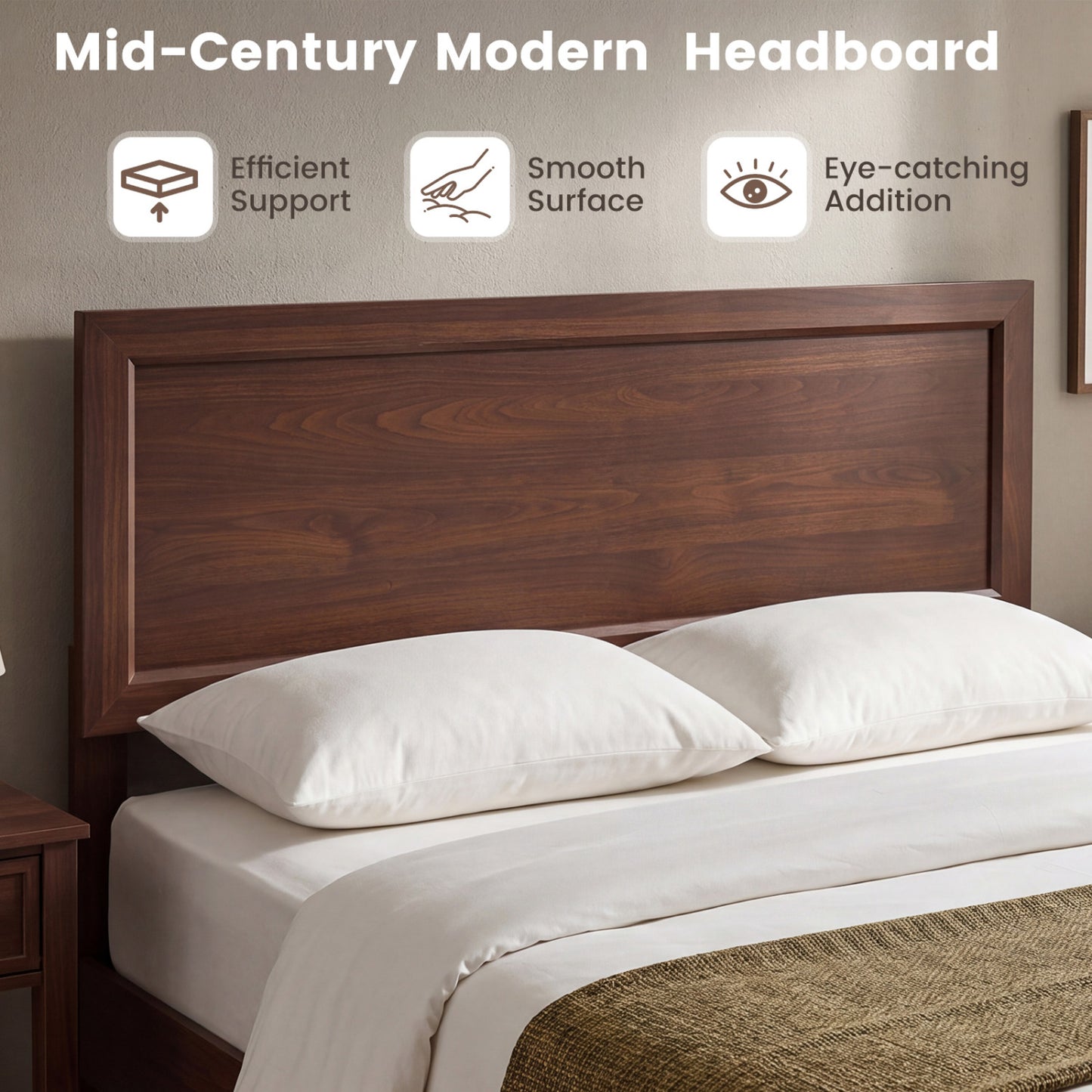 Full Size Platform Bed Frame with Headboard - No Box Spring