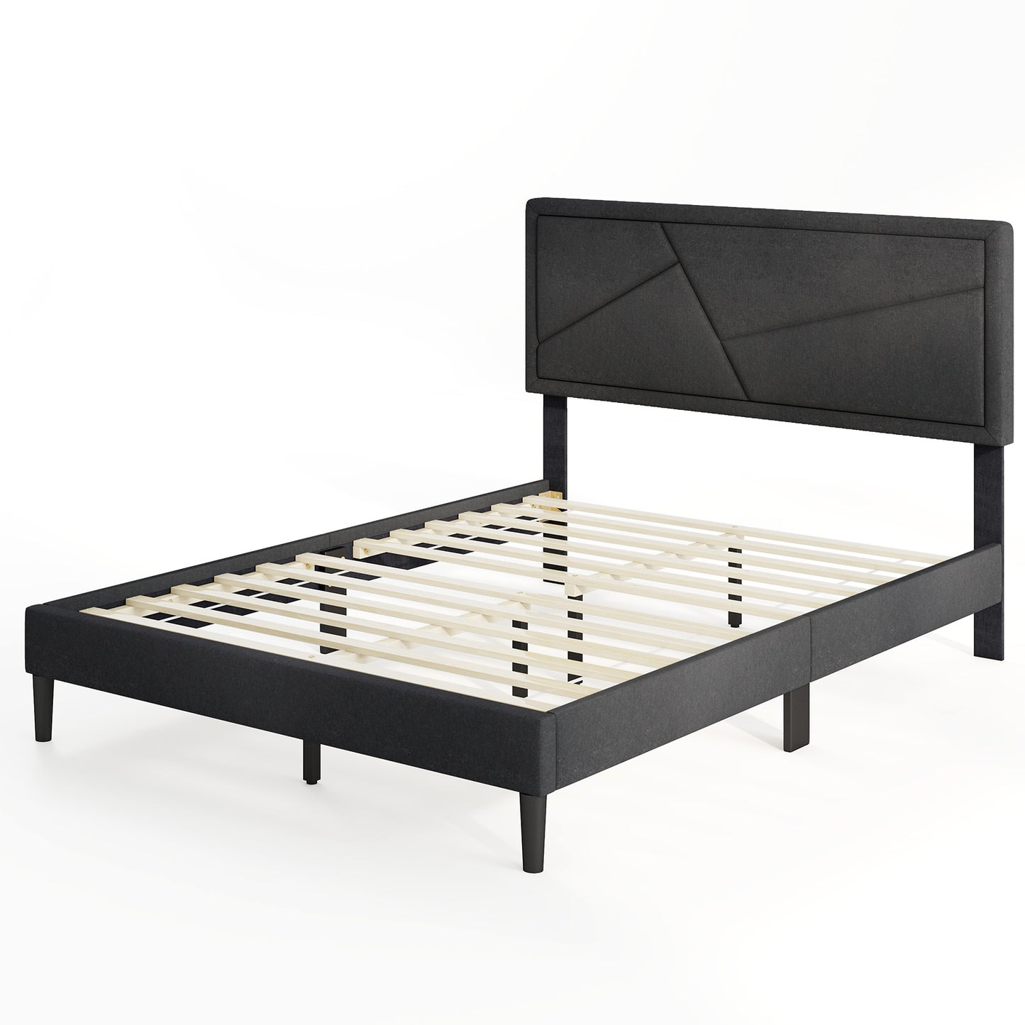Twin/Full/Queen Size Upholstered Platform Bed Frame with High Headboard