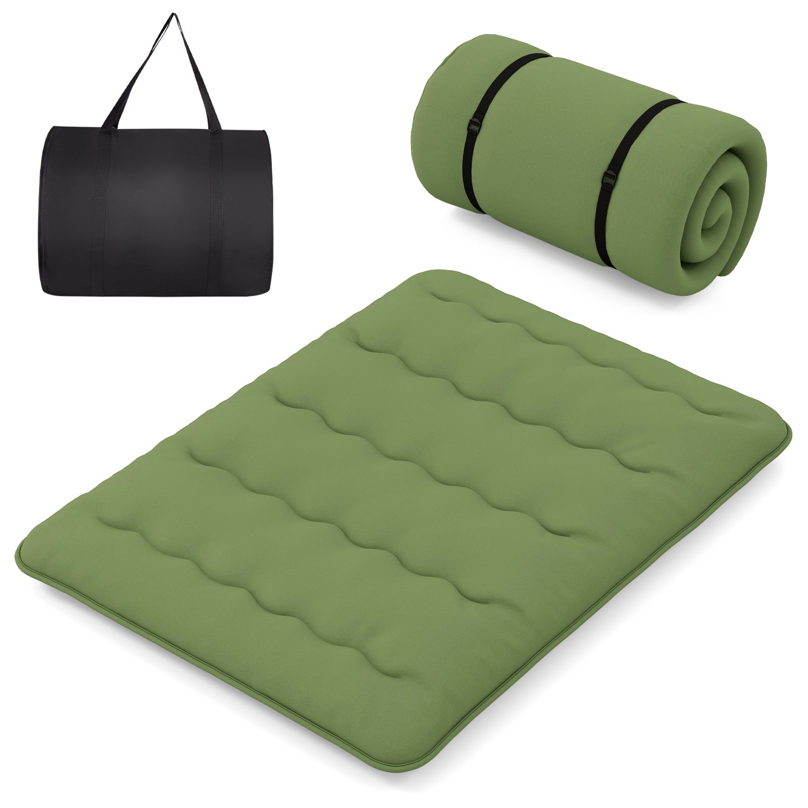 Floor Mattress with Washable Cover and Carry Bag-Queen Size - Queen Size