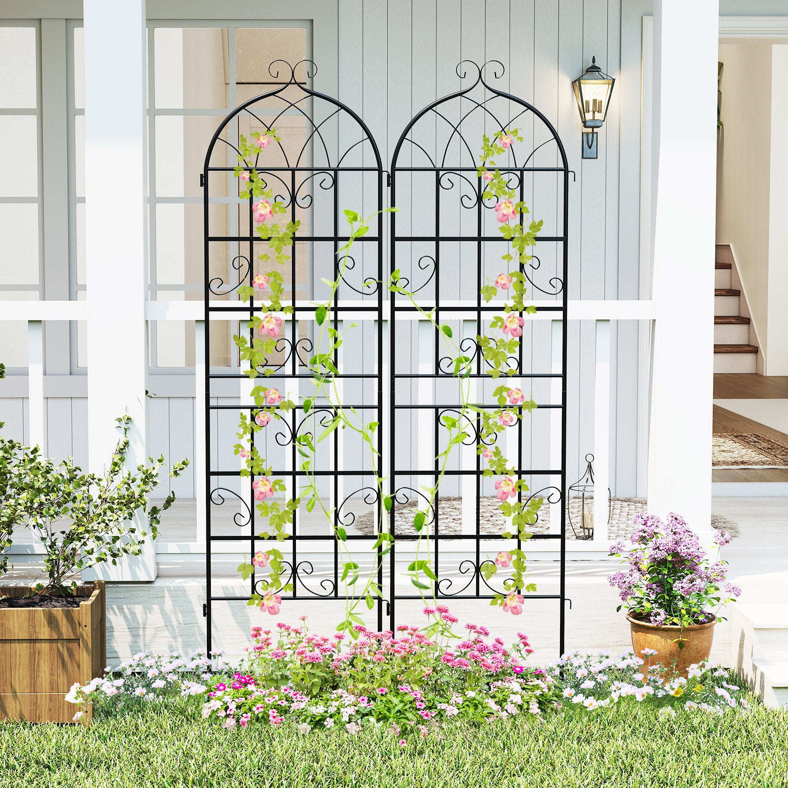 4 Pack 71" x 20" Metal Garden Trellis for Outdoor Climbing Plants