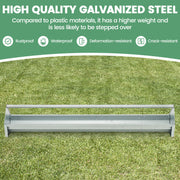 Metal Chicken Feeder Chicken Feeding Trough with Drainage Holes-Silver