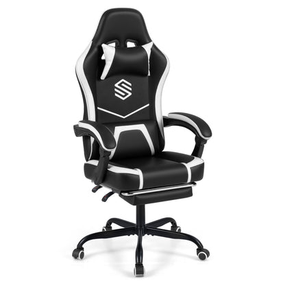 Gaming Chair Height Adjustable Computer Chair with Headrest Ergonomic Office Task Chair-Black