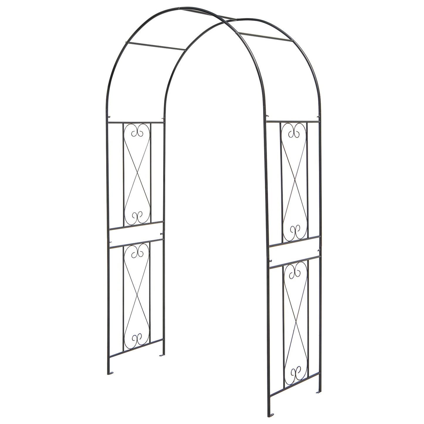 Garden Arch Arbor Trellis Patio Plant Stand Rack Archway-Black