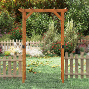 7/7.5 Feet Garden Arch Wooden Arbor Outdoor Wood Trellis for Climbing Plants-7 FT