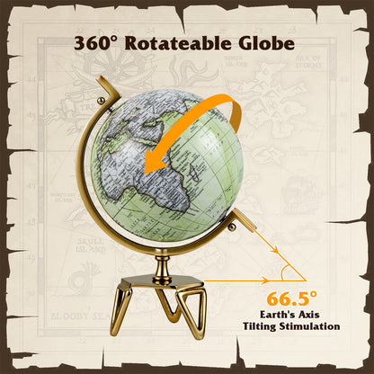 Educational Geographic 5/8/10 Inch World Globe with Triangle Metal Stand