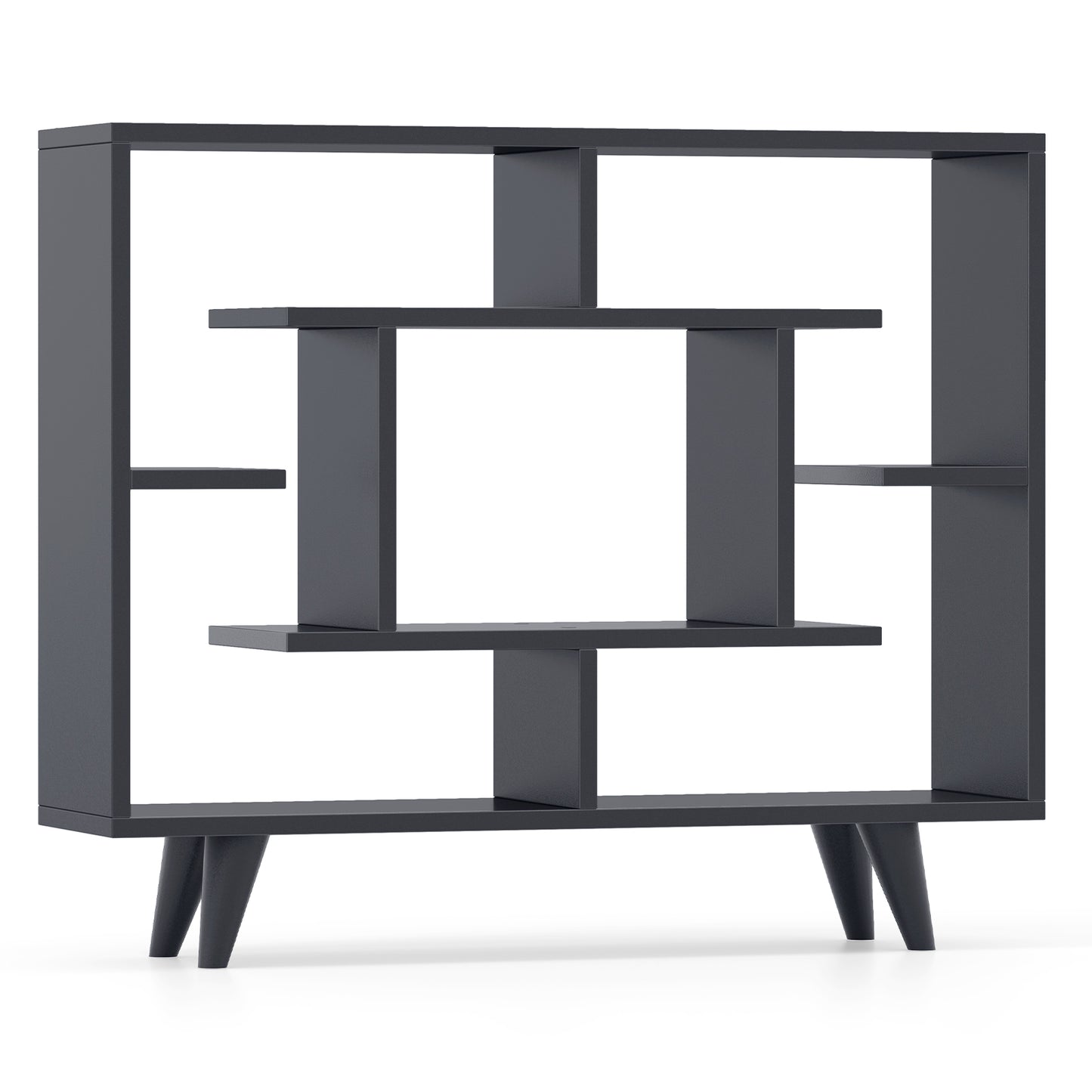 Geometric Bookcase with Anti-Tipping Kit and Storage Shelving Unit