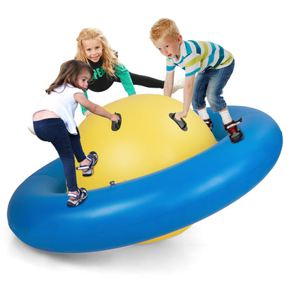 7.5 Foot Giant Inflatable Dome Rocker Bouncer with 6 Built-in Handles for Kids-Pink - Blue