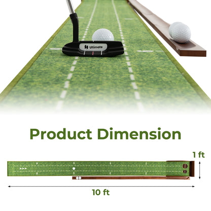 Golf Putting Mat with Auto Ball Return - 10 ft