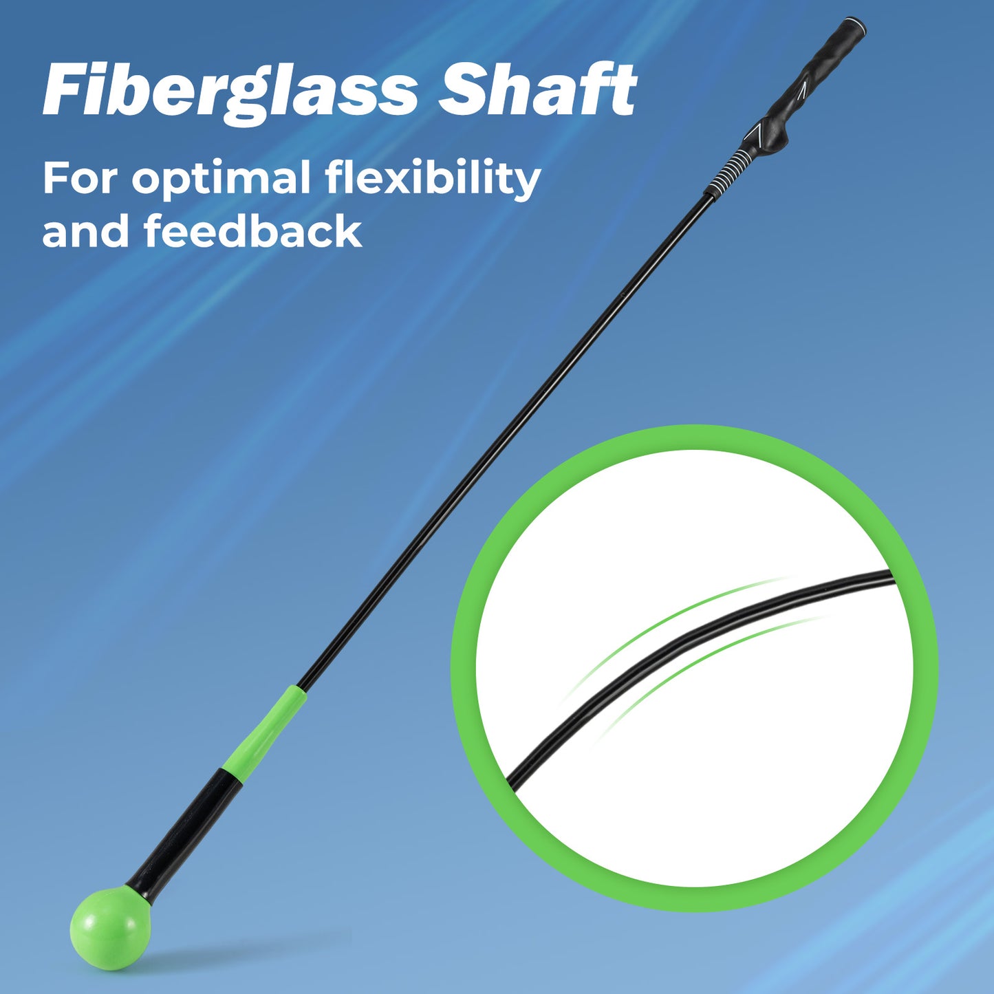 Golf Swing Trainer Aid 47inch/40inch/31.5inch Warm-up Practice Stick with Weighted Head for Grip-Green