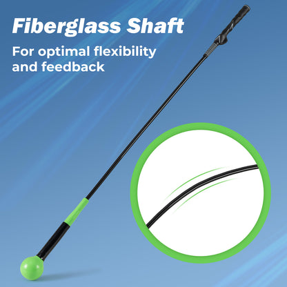 Golf Swing Trainer Aid 47inch/40inch/31.5inch Warm-up Practice Stick with Weighted Head for Grip-Green