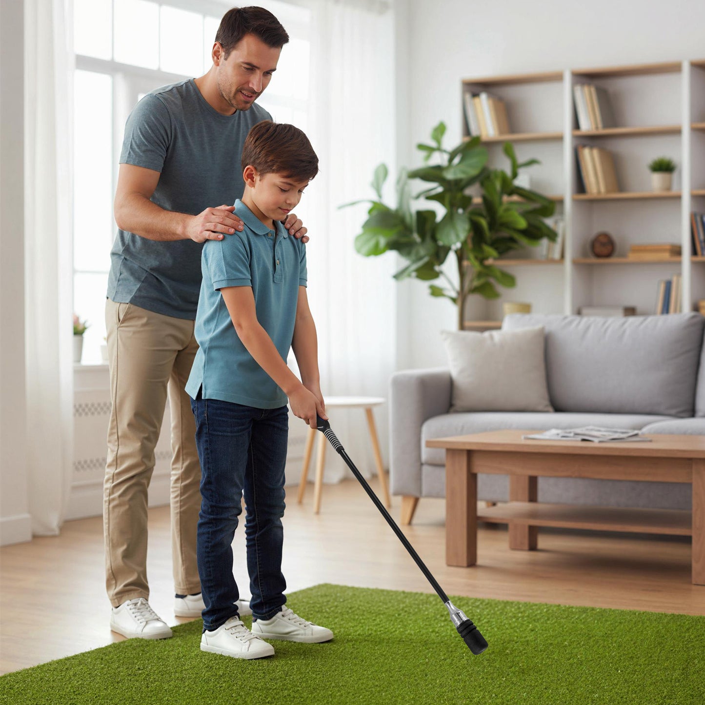 Golf Swing Trainer Click Stick Swing Training Aid for Speed Flexibility Balance-Black