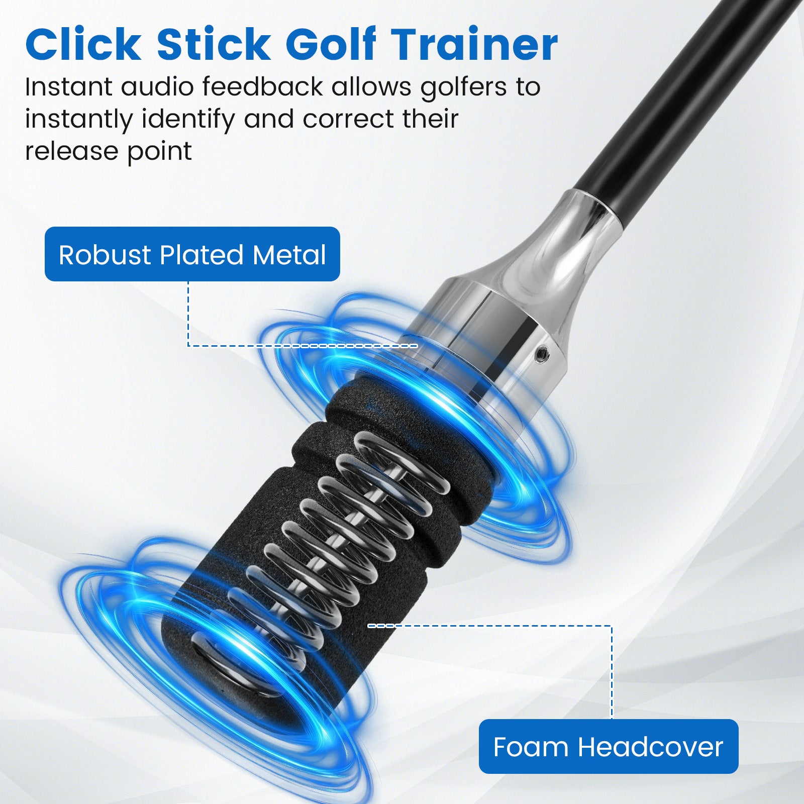 Golf Swing Trainer Click Stick Swing Training Aid for Speed Flexibility Balance-Black