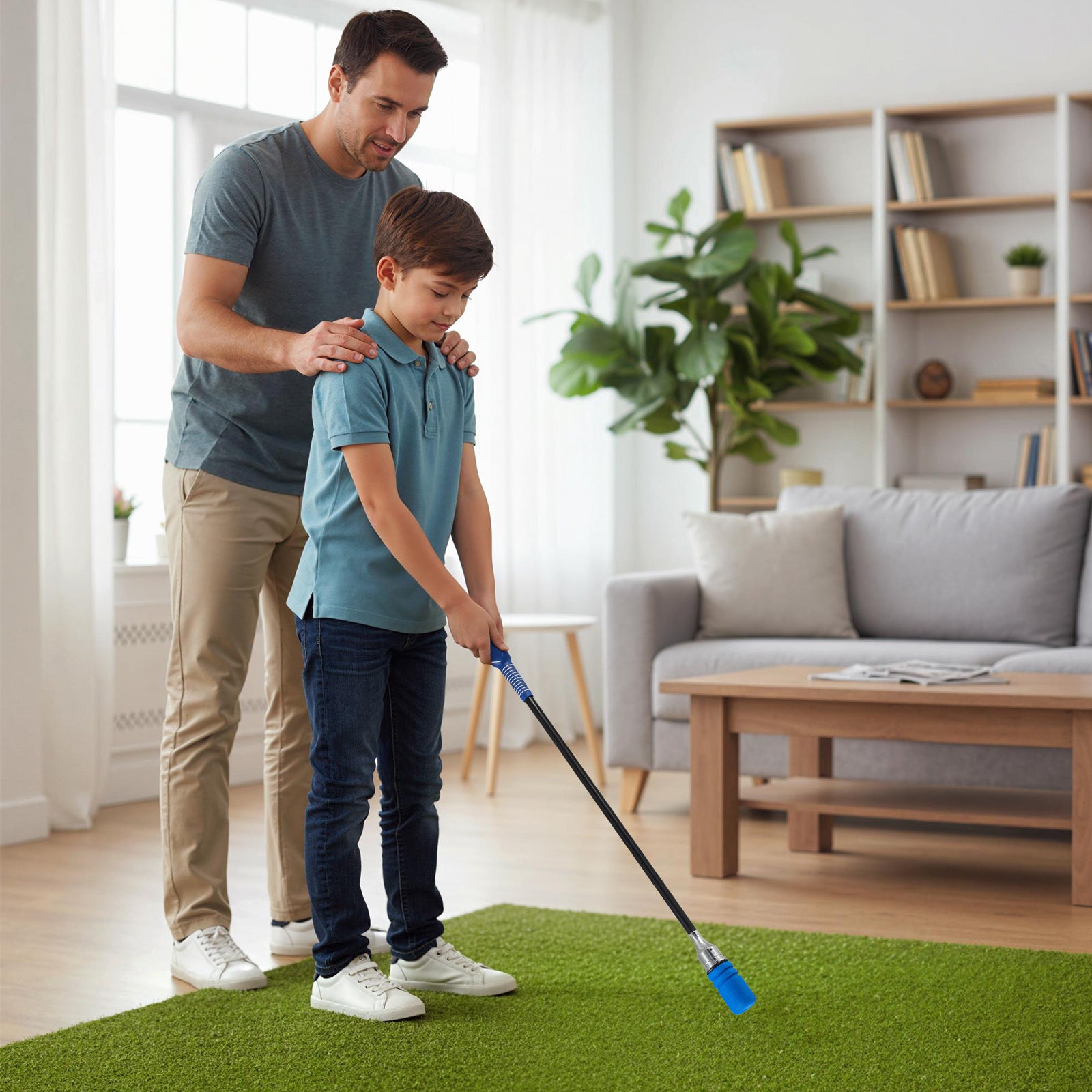 Golf Swing Trainer Click Stick Swing Training Aid for Speed Flexibility Balance-Blue