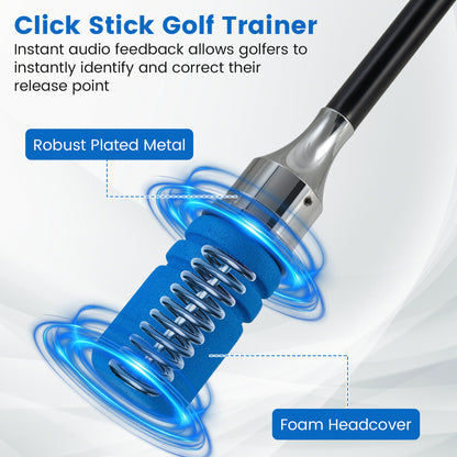 Golf Swing Trainer Click Stick Swing Training Aid for Speed Flexibility Balance-Blue