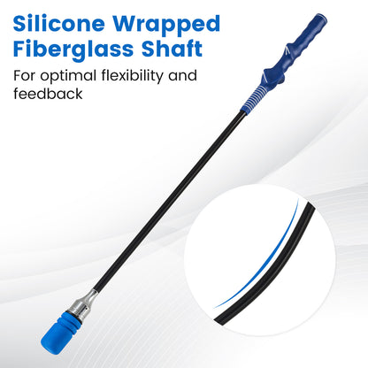 Golf Swing Trainer Click Stick Swing Training Aid for Speed Flexibility Balance-Blue