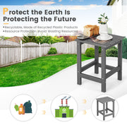 14 Inch Square Weather-Resistant Adirondack Side Table-Gray