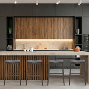 29 Inch Set of 2 Backless Wood Nailhead Barstools with PVC Leather Seat-Gray