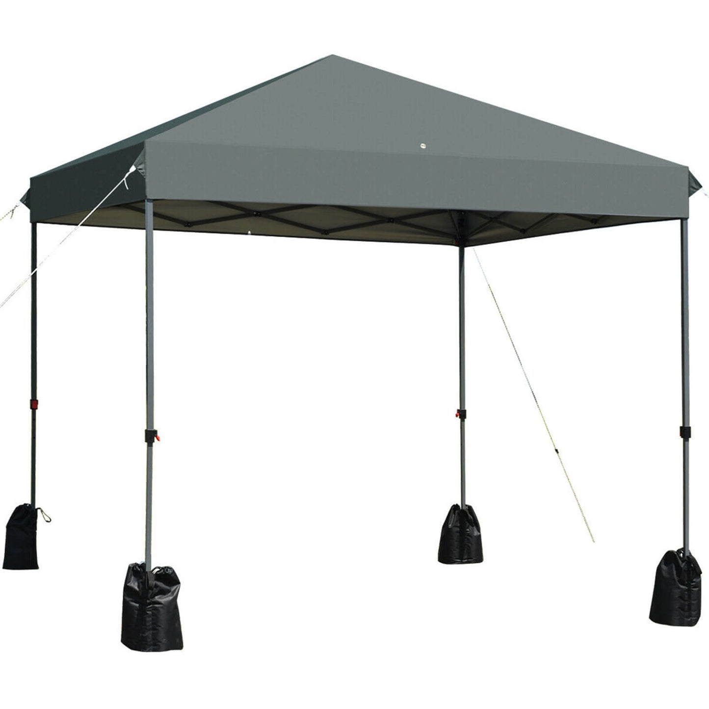 8’x8' Outdoor Pop up Canopy Tent w/Roller Bag-White - Gray