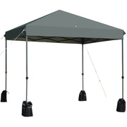 8’x8' Outdoor Pop up Canopy Tent w/Roller Bag-White - Gray