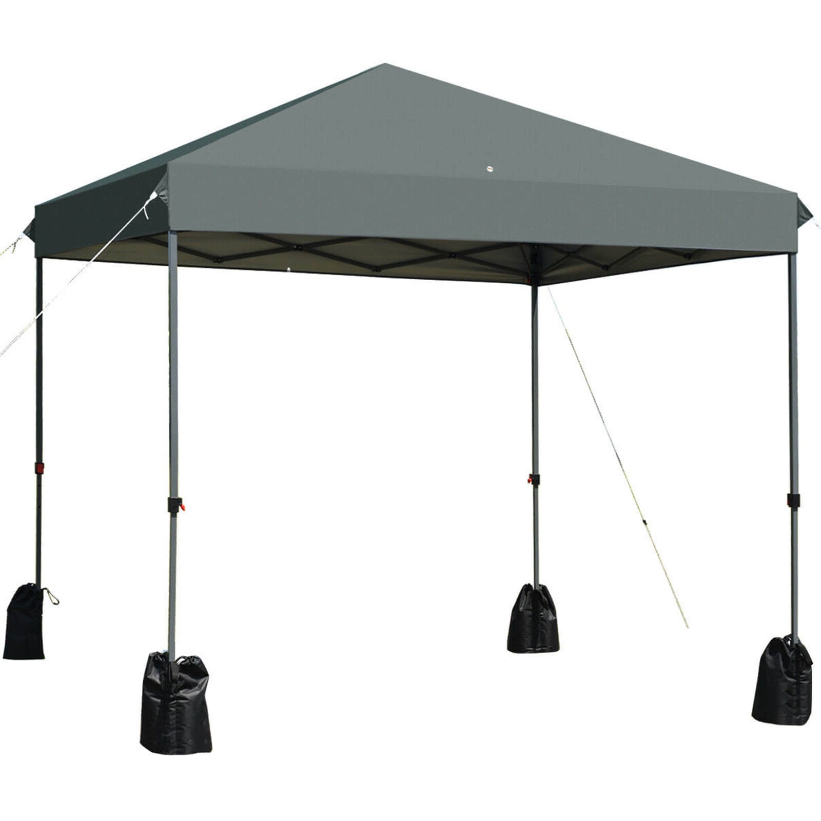 8’x8' Outdoor Pop up Canopy Tent w/Roller Bag-White - Gray