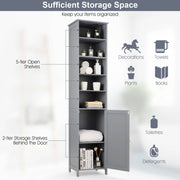72 Inches Free Standing Tall Floor Bathroom Storage Cabinet-Gray