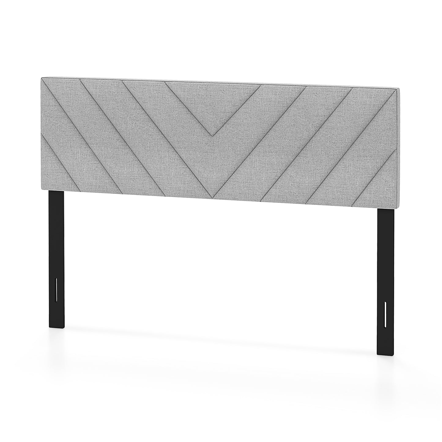 Linen Upholstered Headboard for Full and Queen Size Bed Frames-Beige - Gray