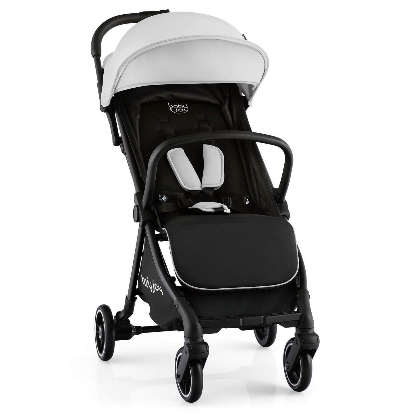One-Hand Folding Portable Lightweight Baby Stroller with Aluminum Frame-Blue - Gray