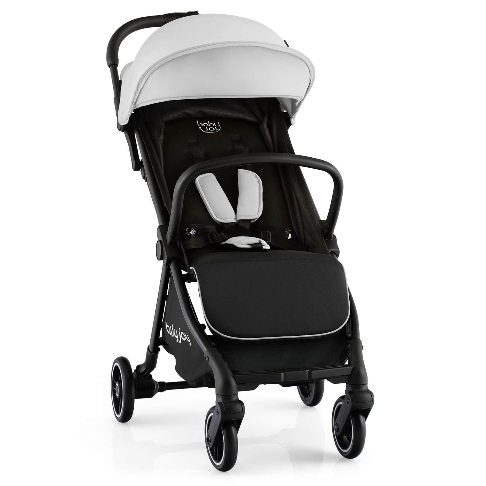 One-Hand Folding Portable Lightweight Baby Stroller with Aluminum Frame-Blue - Gray