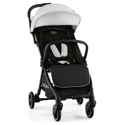 One-Hand Folding Portable Lightweight Baby Stroller with Aluminum Frame-Blue - Gray