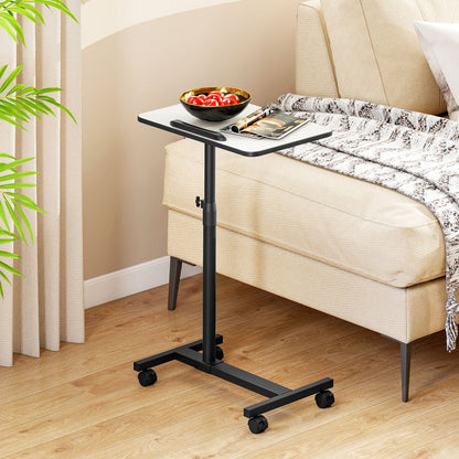 Gray Overbed Rolling Table Food Tray