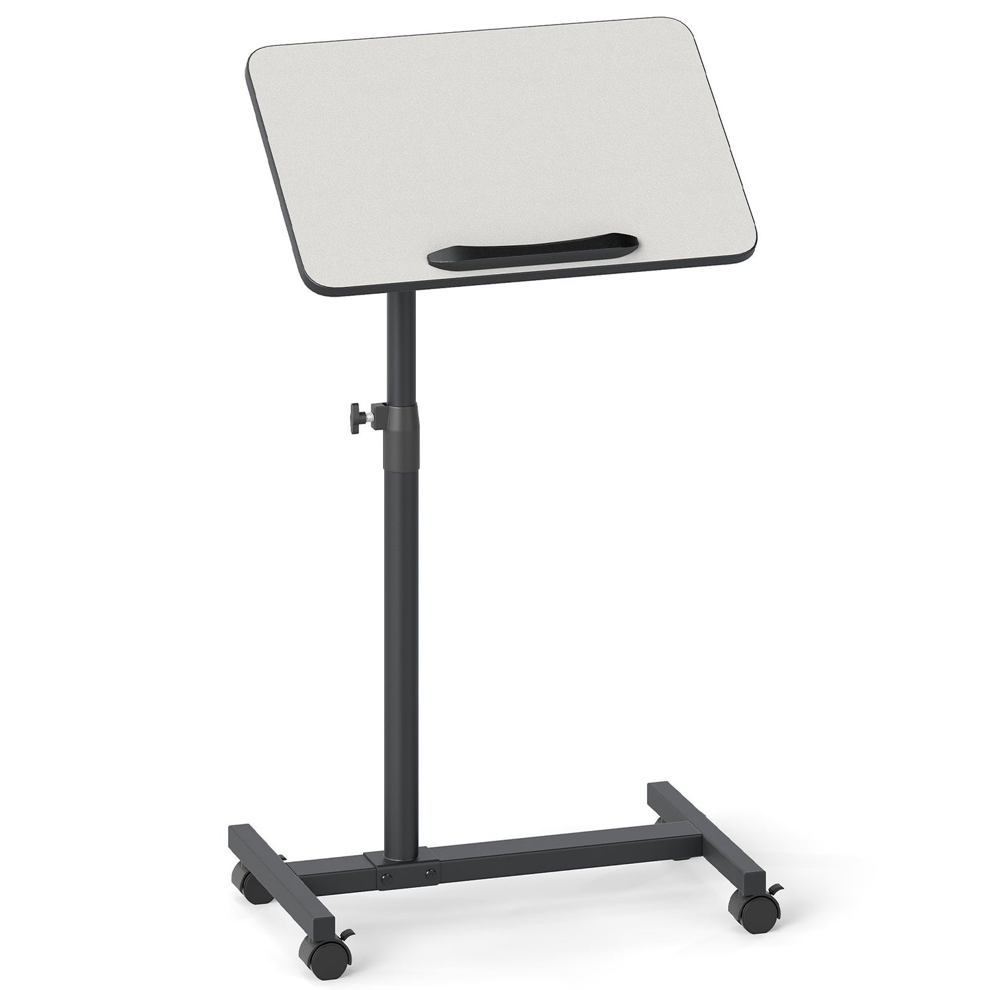 Gray Overbed Rolling Table Food Tray