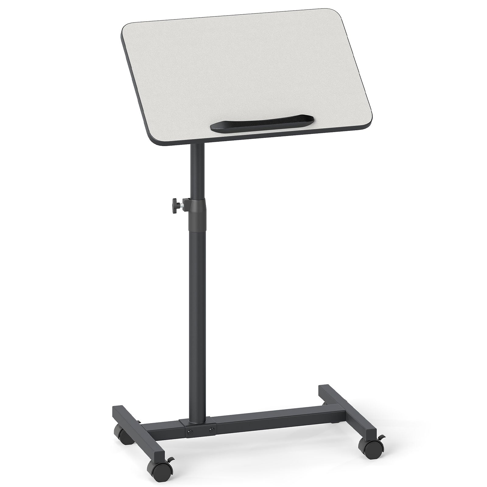 Gray Overbed Rolling Table Food Tray