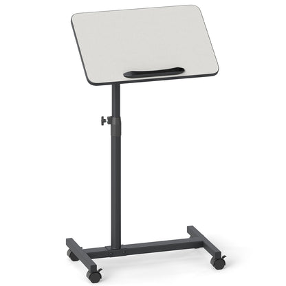 Gray Overbed Rolling Table Food Tray