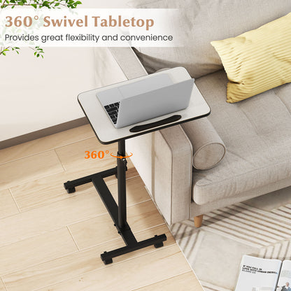 Gray Overbed Rolling Table Food Tray