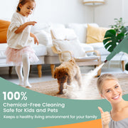 1400W Handheld Steam Cleaner with 14-Piece Accessory Kit and Child Lock-Blue - Green