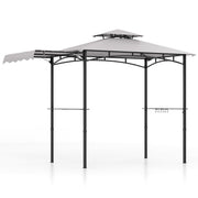 11 x 5 FT Grill Gazebo with Side Awning and Double-Tiered Top-Gray