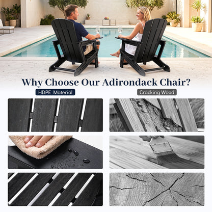 HDPE Adirondack Chair with Realistic Wood Grain