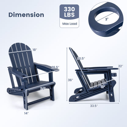 HDPE Adirondack Chair with Cup Holder - Weather Resistant