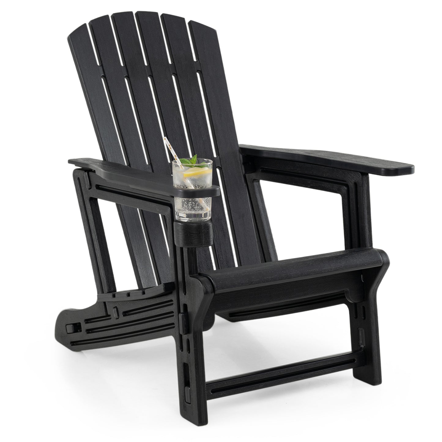 HDPE Adirondack Chair with Cup Holder - Weather Resistant