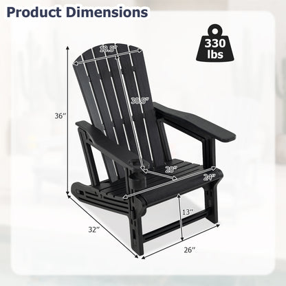 HDPE Adirondack Chair with Cup Holder - Weather Resistant