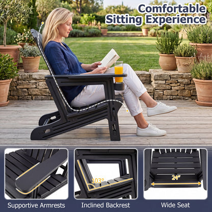 Adirondack Chair with Cup Holder - Weather-Resistant HDPE