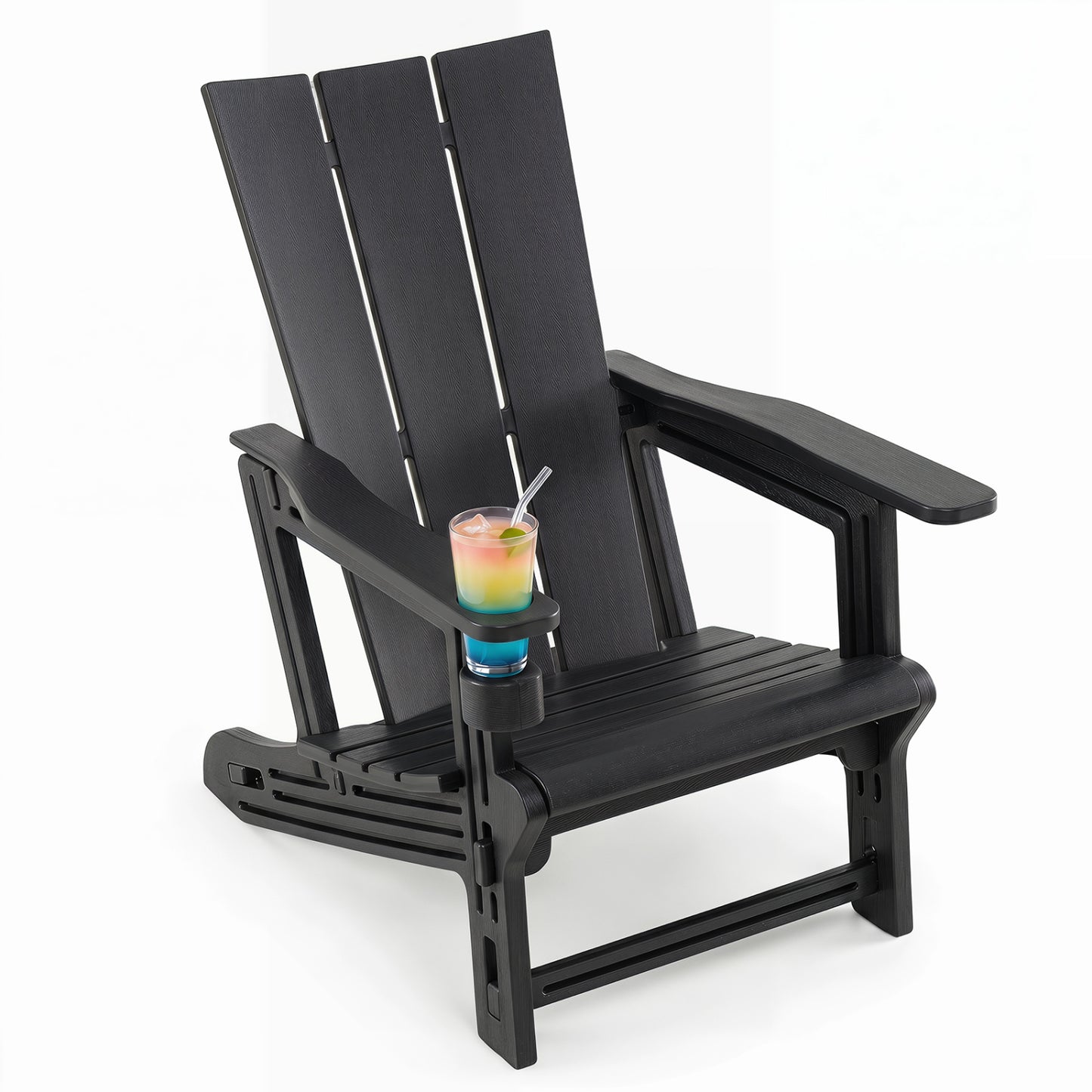 Adirondack Chair with Cup Holder - HDPE Outdoor Seating